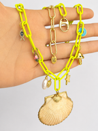 Shell-treuse Charm Necklace