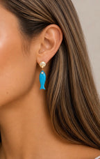 Turquoise Fish Earrings