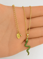 Green Snake Pendant Necklace