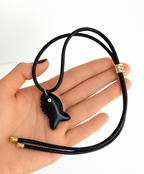 Obsidian Shark Necklace