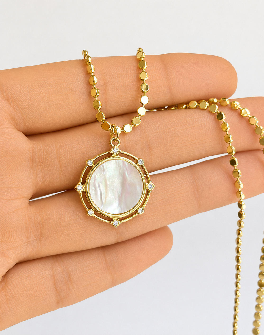Coin Shell Pendant Necklace