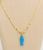 Turquoise Fish Pendant Necklace