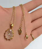 Pink Quartz Pendant Necklace
