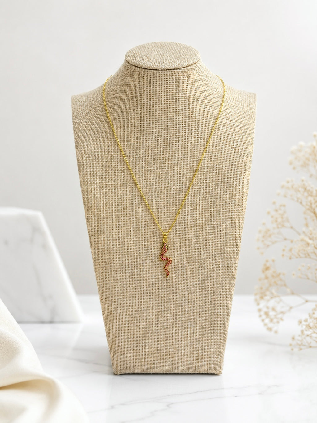 Pink Snake Necklace