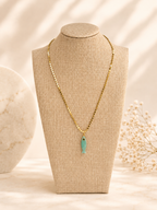 Amazonite Fish Pendant Necklace