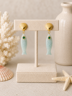 Amazonite Fish Earrings