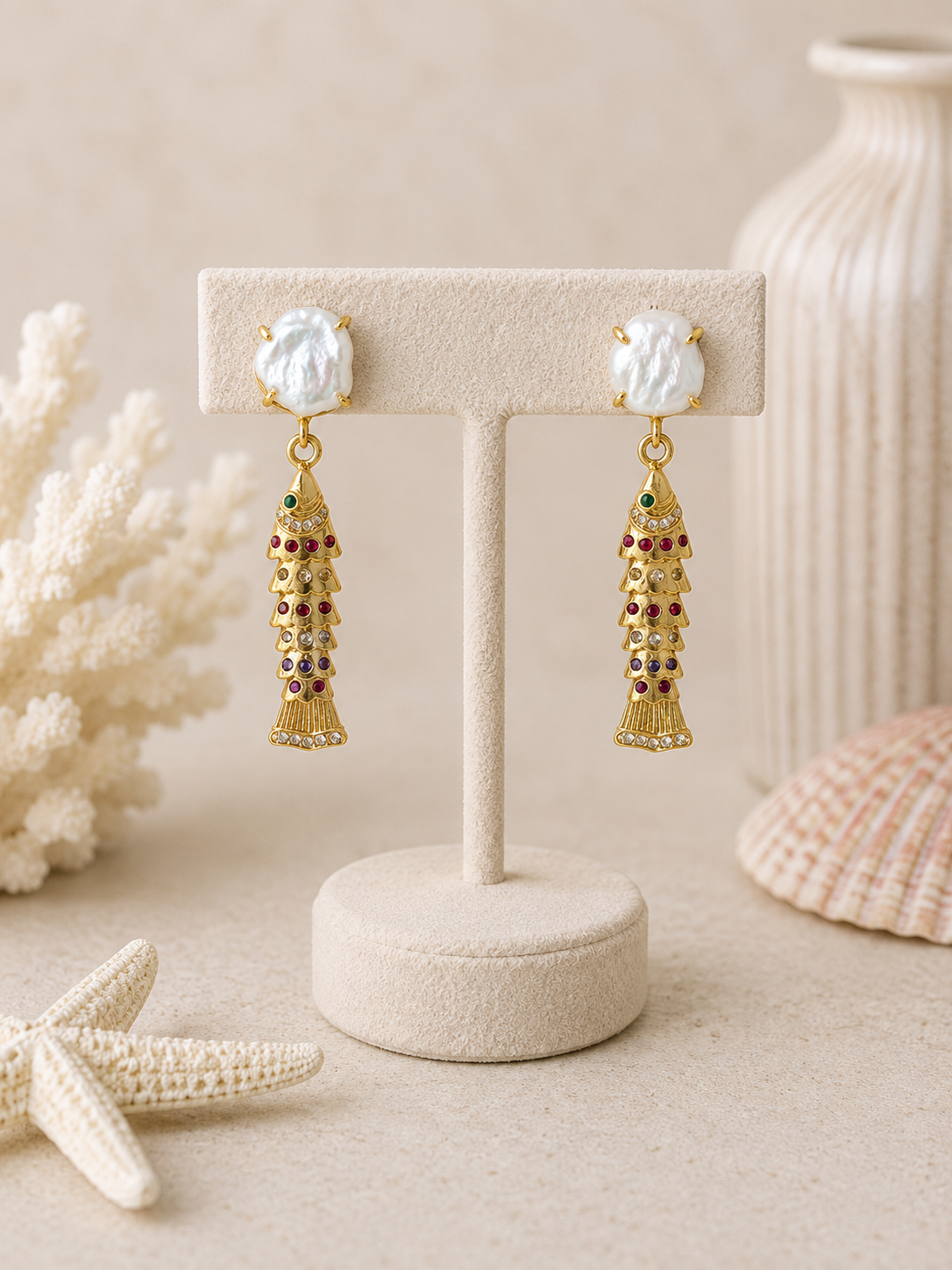 Pearl Fish Earrings